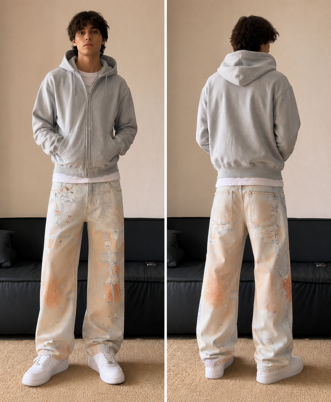 DENIM imprimé numérique vintage