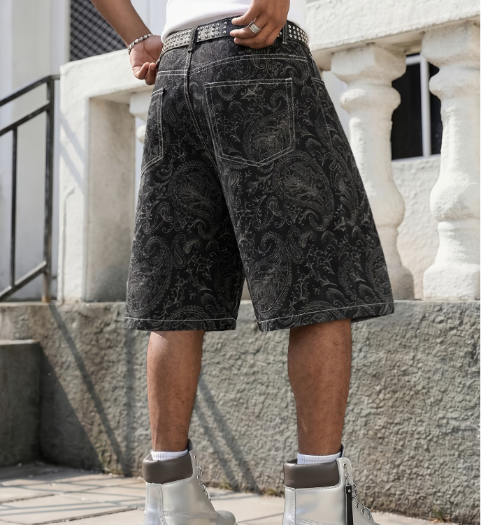 Shorts en jeans à motif capri