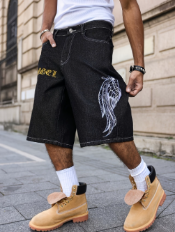 Shorts en jean façon hip-hop amples