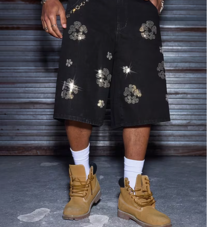 Shorts en jean STRASS