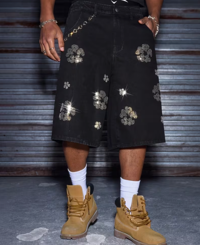 Shorts en jean STRASS