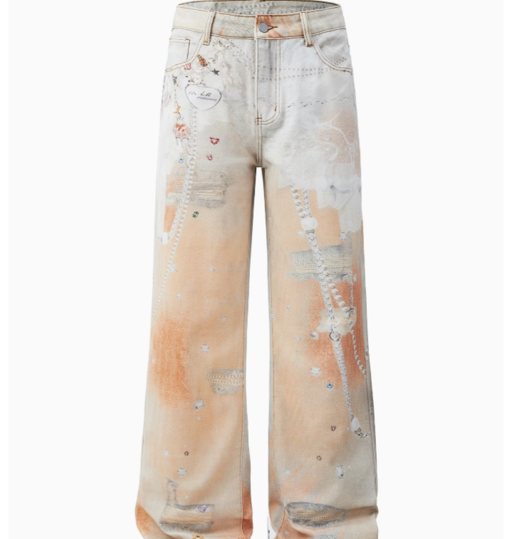 DENIM imprimé numérique vintage