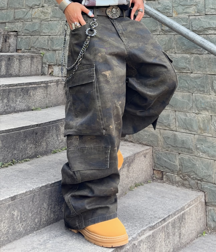 jean camouflage ample