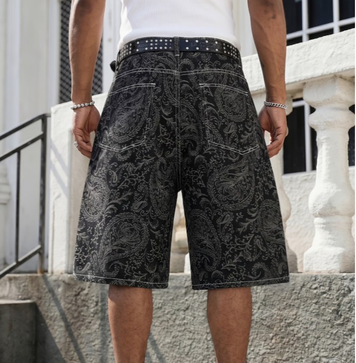 Shorts en jeans à motif capri