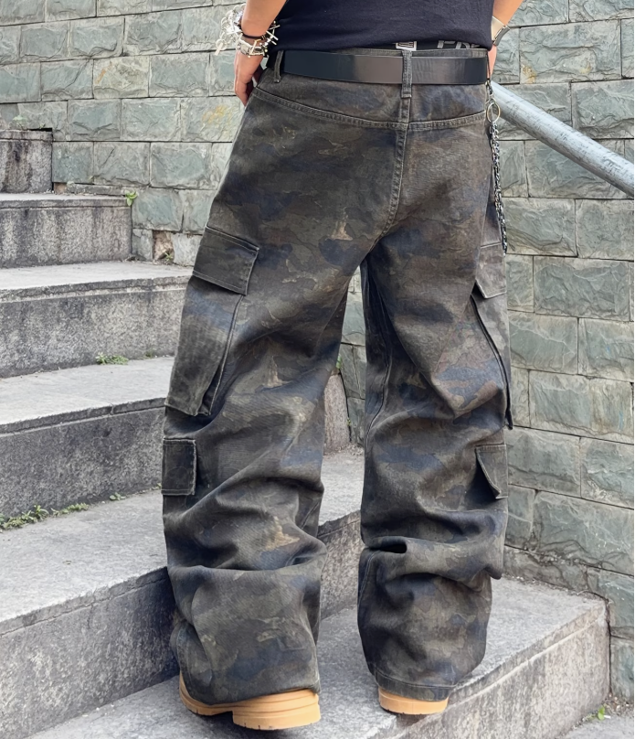 jean camouflage ample