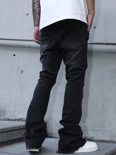 Jeans Homme Slim Fit Évasés Extensibles Noir
